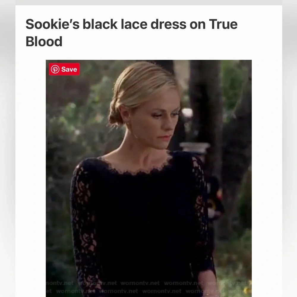 Diane Von Furstenberg Dress Blue Lace Narita Quarter Sleeve Back Zip Silk Midi - Picture 6 of 6